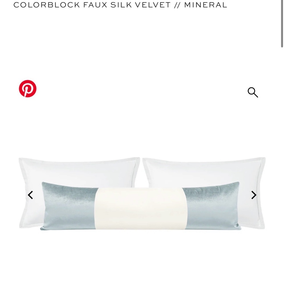 LITTLE DESIGN CO Colorblock Faux Silk Velvet Pillow Set - Mineral